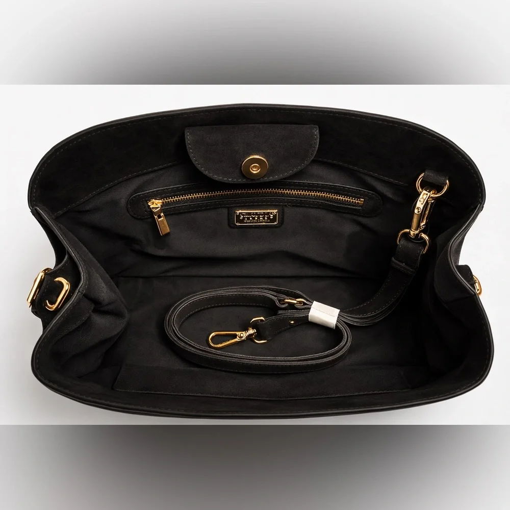 Claudia Firenze Black Suede Tote Bag - Picture 3 of 5